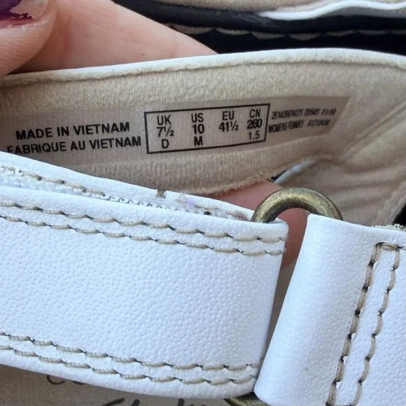 Clarks Leisa Skip White Leather Adjustable Sling back Sandals 10M - Picture 8 of 9